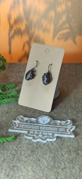 Preview: Ohrhänger Kupfer Kokon-Spirale mit Perle perlmutt-rose 2